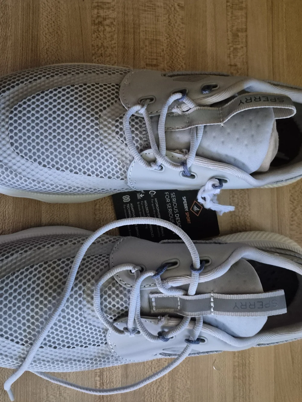 Sperry Light Gray Mesh Boat Shoes - Men's Lace-Up